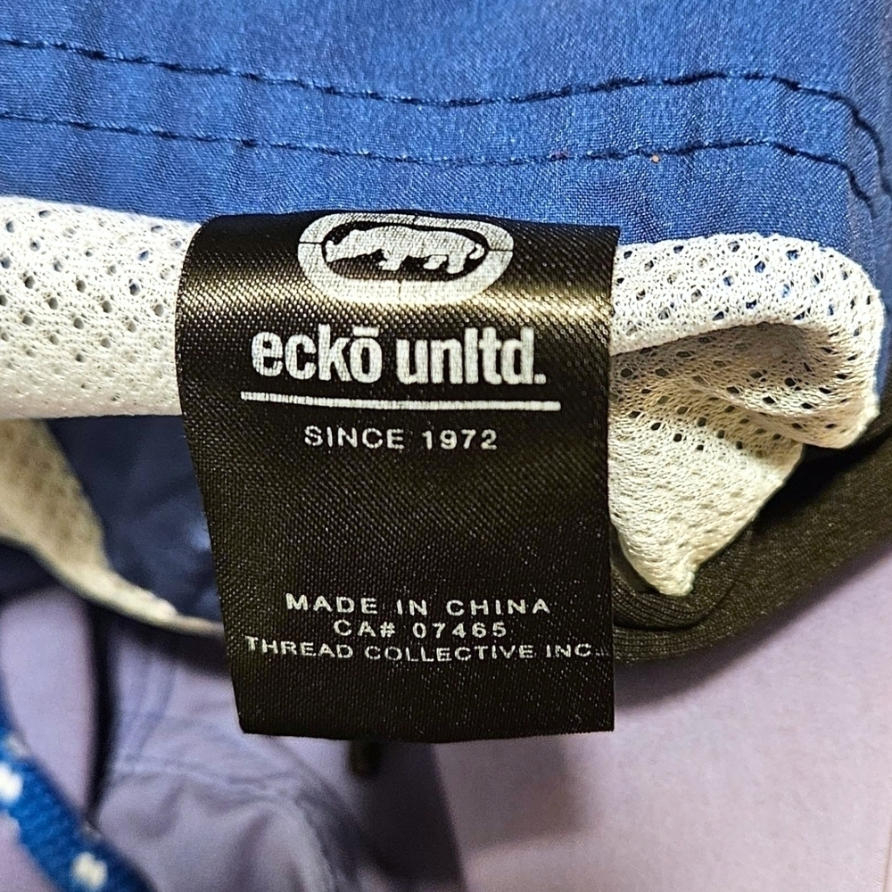 Ecko Unltd Menās Board Shorts Size M 30ā Waist Blue Gradient Swim Trunks y2k - Picture 10 of 16